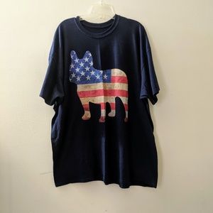 Marines American Flag Bulldog Tee